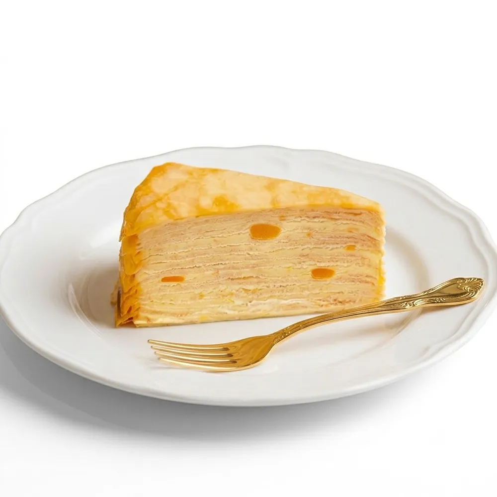 【開元食品】8吋芒果千層蛋糕x1｜贈法芙娜61％巧克力棒｜季節限定｜冷凍｜10切｜800g/盒