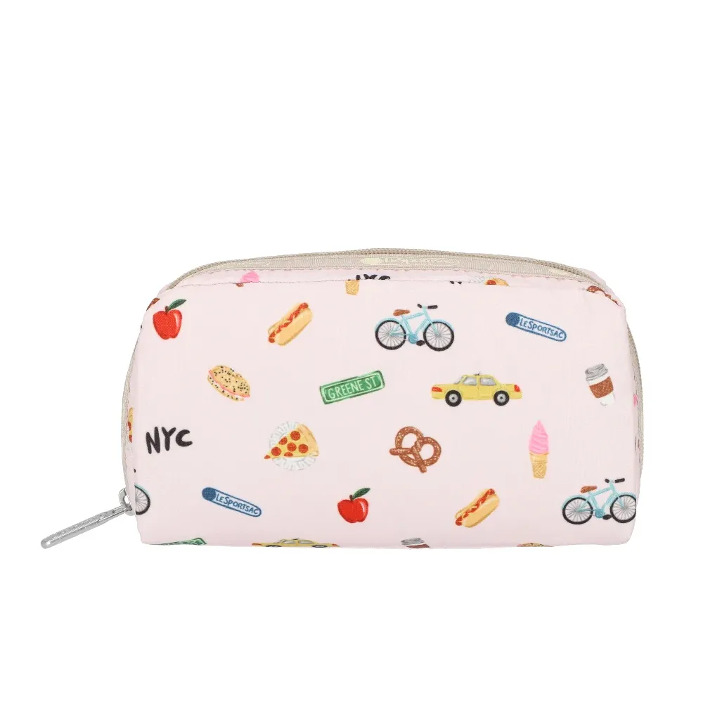 【Lesportsac】Rectangular Cosmetic 長形化妝包 收納包 女包(紐約城市插畫)