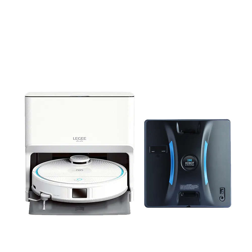 【HOBOT 玻妞】雷姬環保壓縮掃拖地機＋玻妞擦窗機 LEGEE-Q10 PRO＋HOBOT-288（開學清潔雙享組）