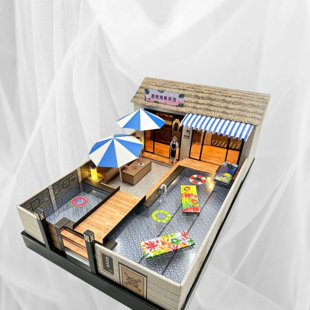 【上芳香業】紙紮用品 紙紮泳池 游泳池 渡假 BAR(附封條 滿七 火化 庫錢 靈骨塔)