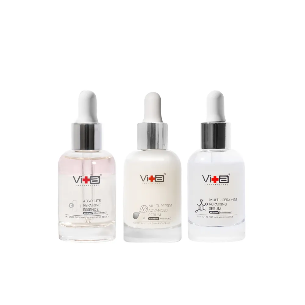 【Swissvita 薇佳】科研精華超值綜合組(小紅急救修復30ml.神經醯胺精萃30ml.多胜膠原30ml)