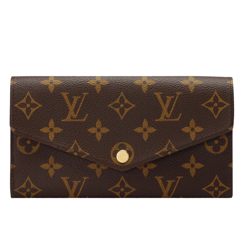 【Louis Vuitton 路易威登】M62236 SARAH系列經典Monogram帆布印花暗釦長夾(罌粟紅色)