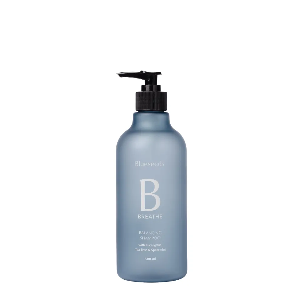 【Blueseeds】尤加利茶樹薄荷均衡洗髮露500ml(油性髮質 植萃洗髮 精油洗髮 肥皂草)｜芙彤園