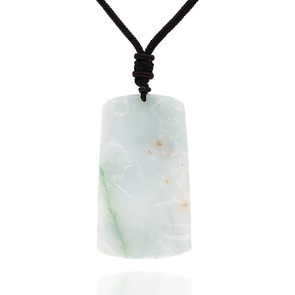 【喜緣玉品】山水牌 天然翡翠A貨 冰地撒金 有靠山 玉珮-僅此一品(開運風水)(直)
