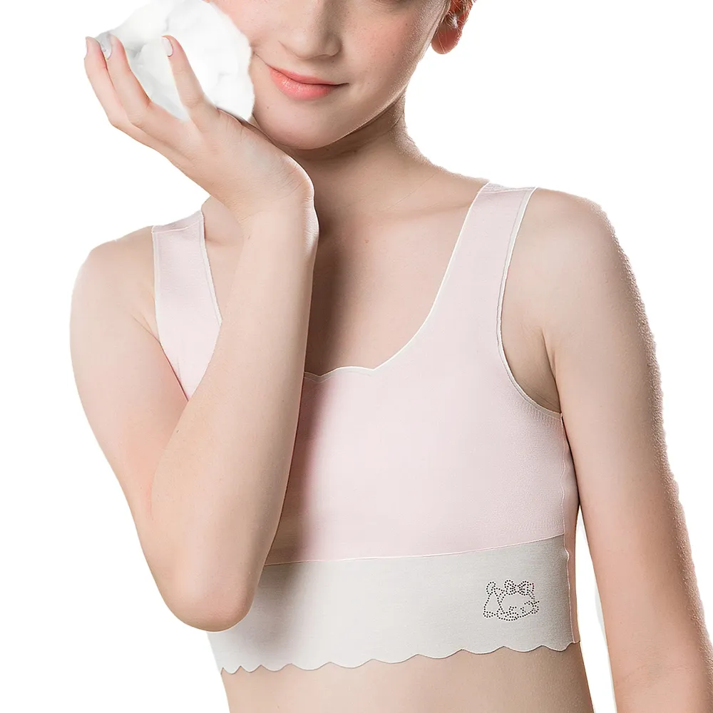 【YOIIE 良の居家】兩件組 寬肩 莫代爾冰絲親膚透氣 學生內衣少女內衣成長內衣(小學生一階段 加長背心版)