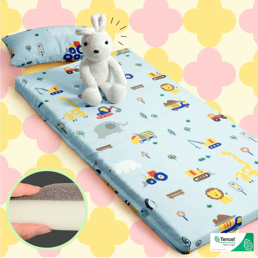 【Embrace 英柏絲】兒童純天絲記憶床墊 60x120cm 嬰兒床墊 幼兒園午睡床墊 附枕頭 60支純天絲 雲朵 MIT