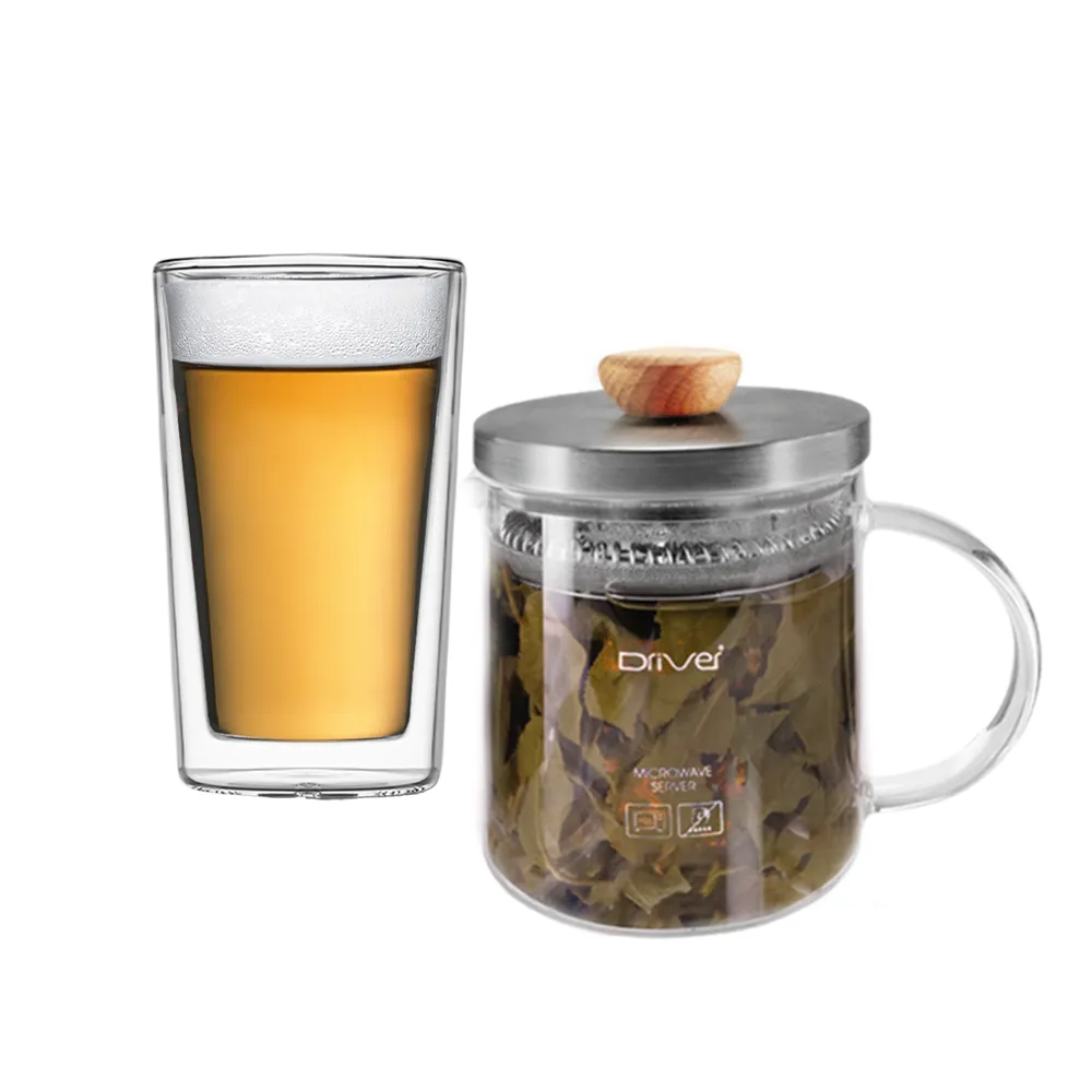 【Driver】獨享冷熱兩用泡茶壺組(泡茶壺 茶具 茶器 茶杯 耐熱玻璃壺 玻璃馬克杯 茶壺茶杯組 送禮推薦)