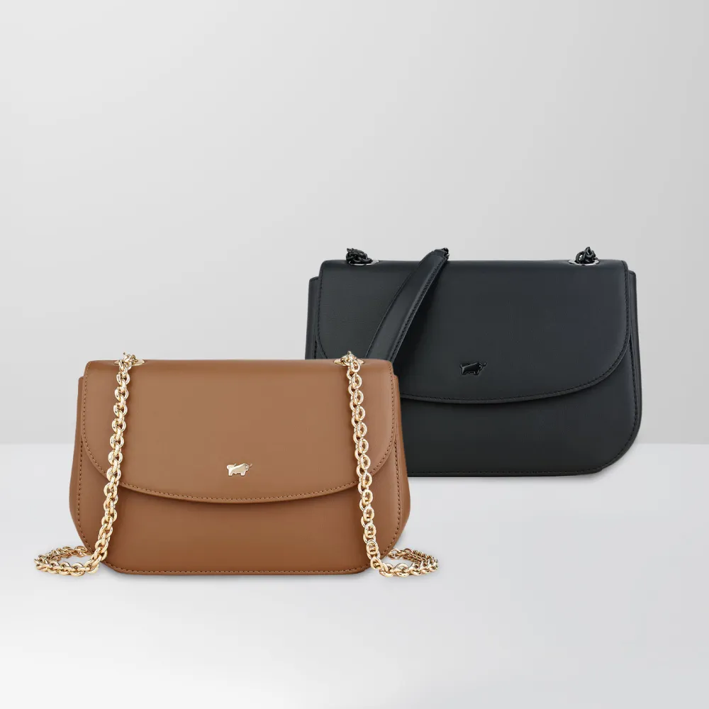 【BRAUN BUFFEL 德國小金牛】卡諾 肩包-黑色/麥色(BF871-27-BK/BRA) 女包送禮推薦