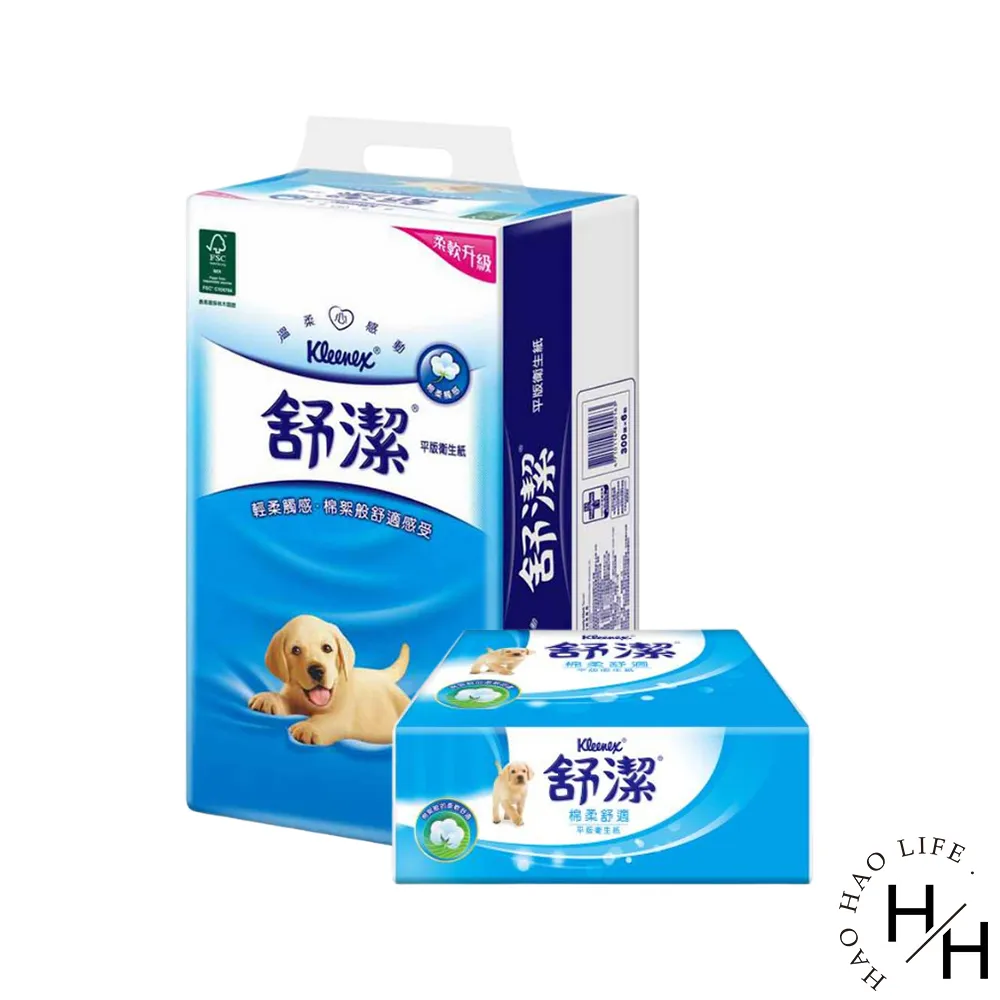 【Kleenex 舒潔】棉柔舒適平版衛生紙(300張*6包)