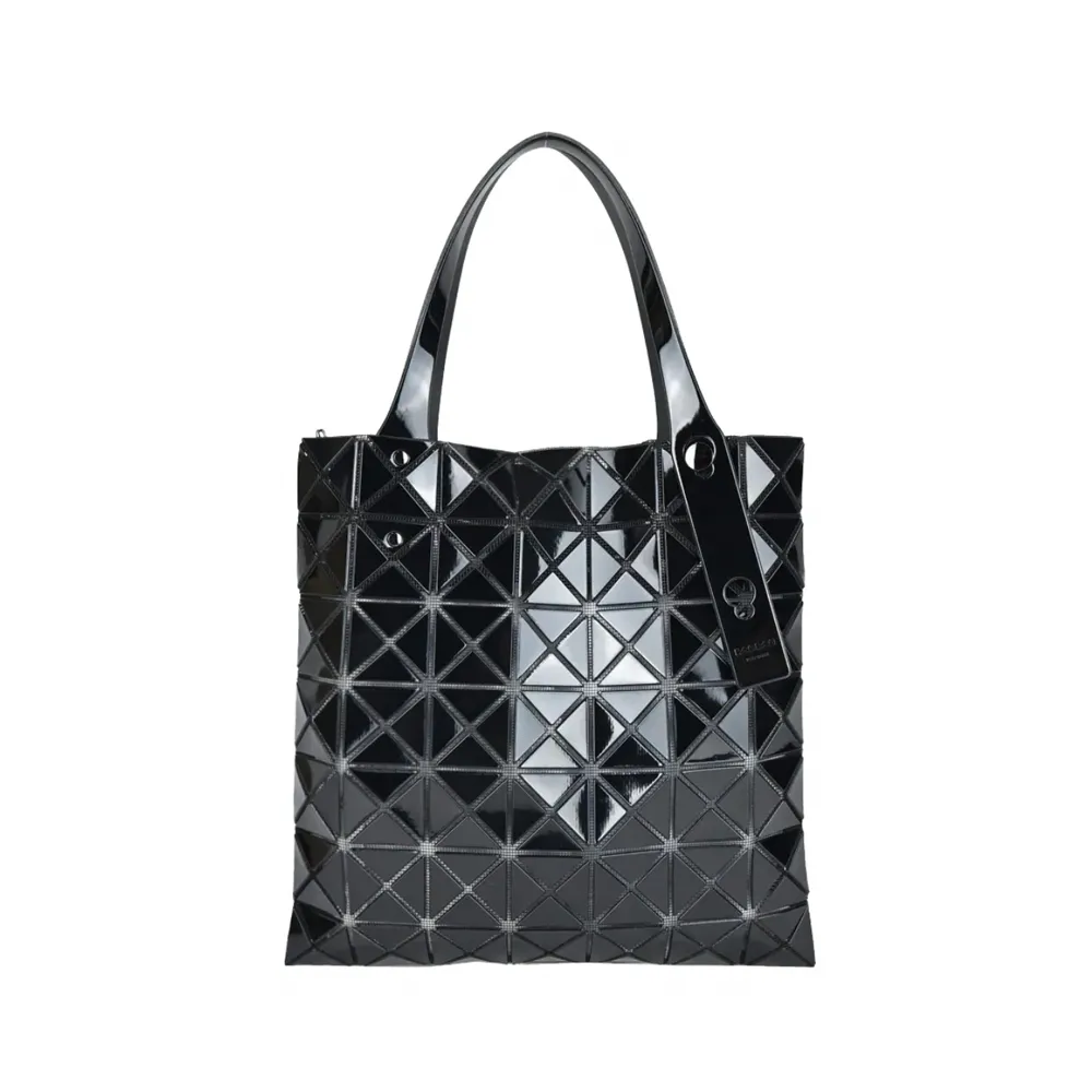 【ISSEY MIYAKE 三宅一生】BAOBAO 7x7 亮面手提包 黑色 BB53-AG047-15