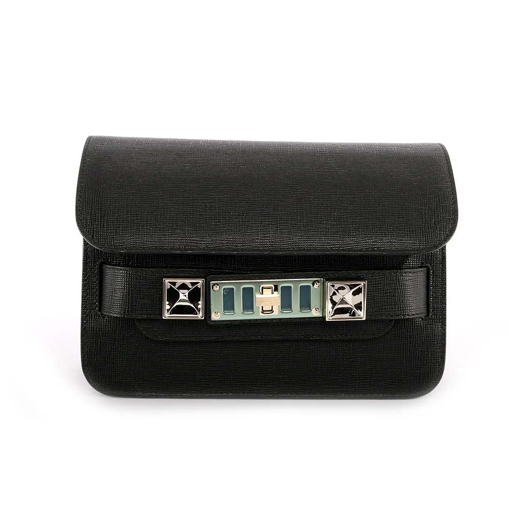 【PROENZA SCHOULER】mini 新款金釦 防刮牛皮 PS11(黑色)