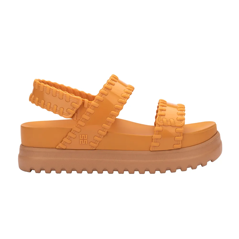 【Melissa】荷葉邊造型厚底涼鞋(黃色) 防潑水