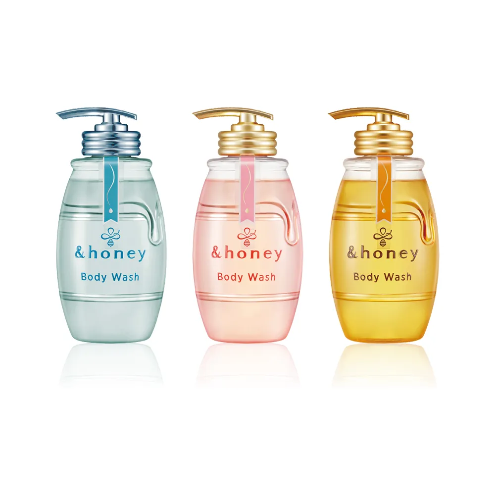 【&honey】日本原裝 蜂蜜香氛美肌沐浴乳/沐浴露500ml 2入組(玫瑰/金木犀/皂香)