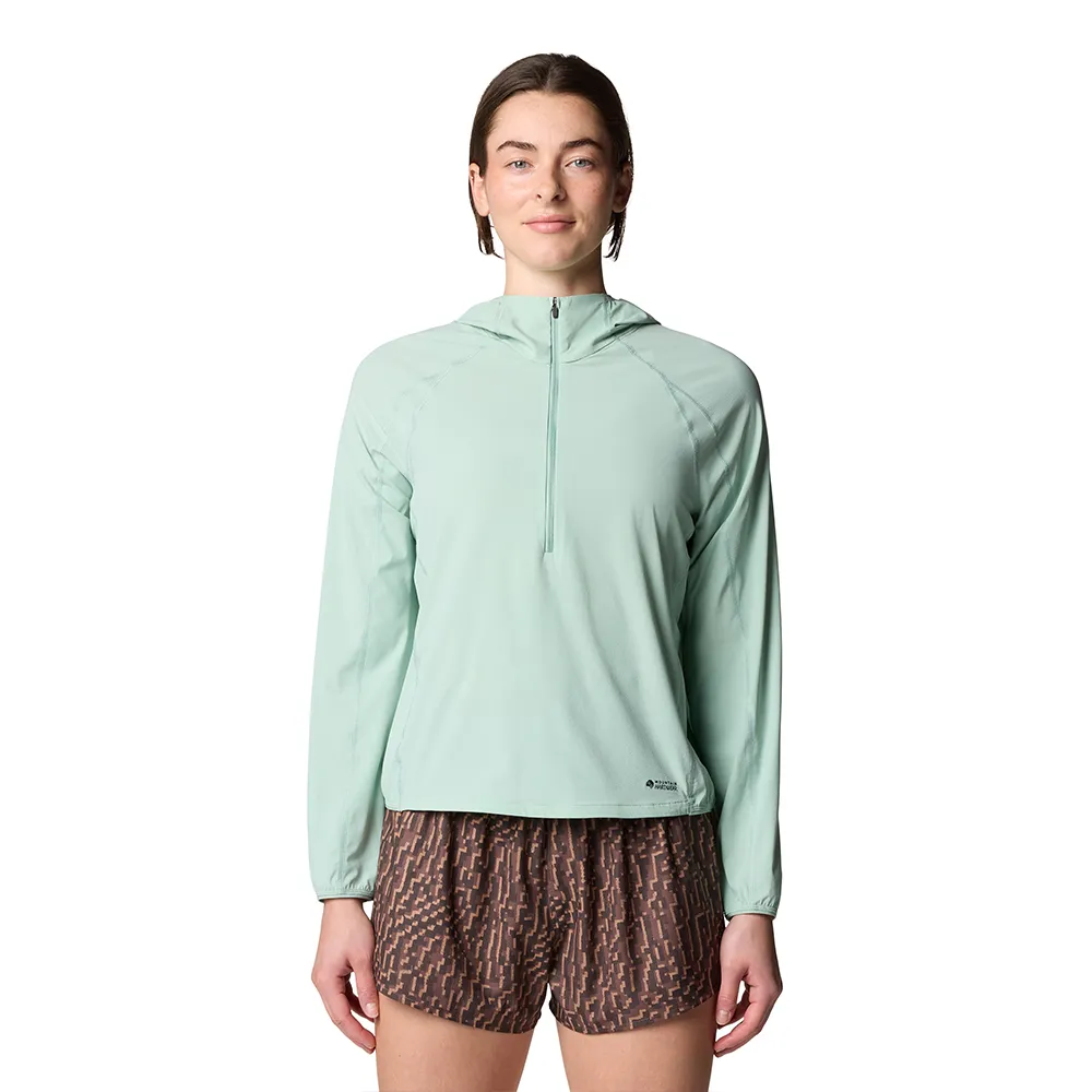 【Mountain Hardwear】Sunshield™ Hoody 防曬輕量連帽半拉上衣 女款 礦泉綠 #2110511