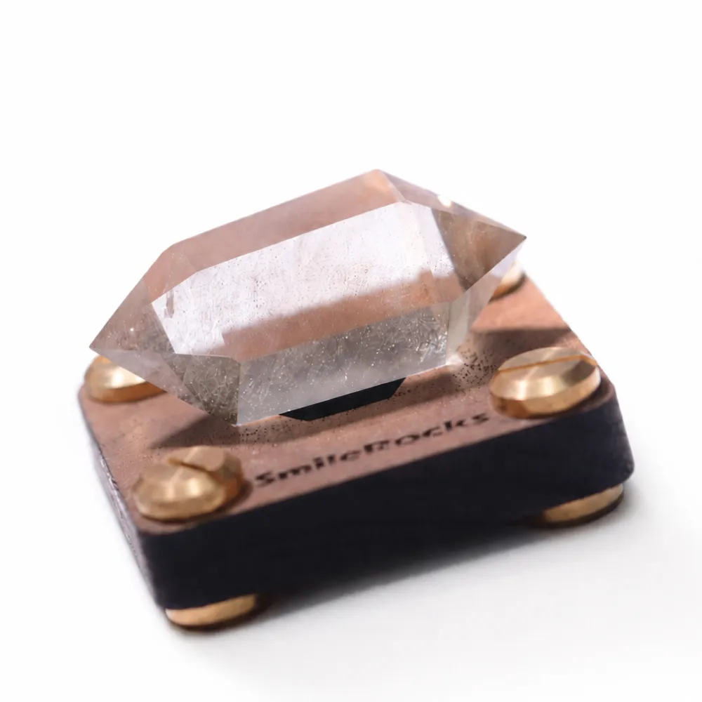 【SmileRocks 石麥】石麥水晶原礦  雙尖茶水晶  SmilePAD4.5X4.5cm 1000首選  No.62607260718