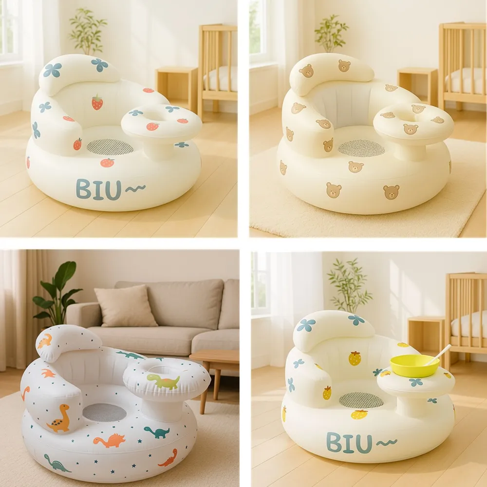 【Vanibaby】嬰兒充氣學坐椅 寶寶沙發(多功能碗拖款 學坐 吃飯 玩耍 洗澡椅)