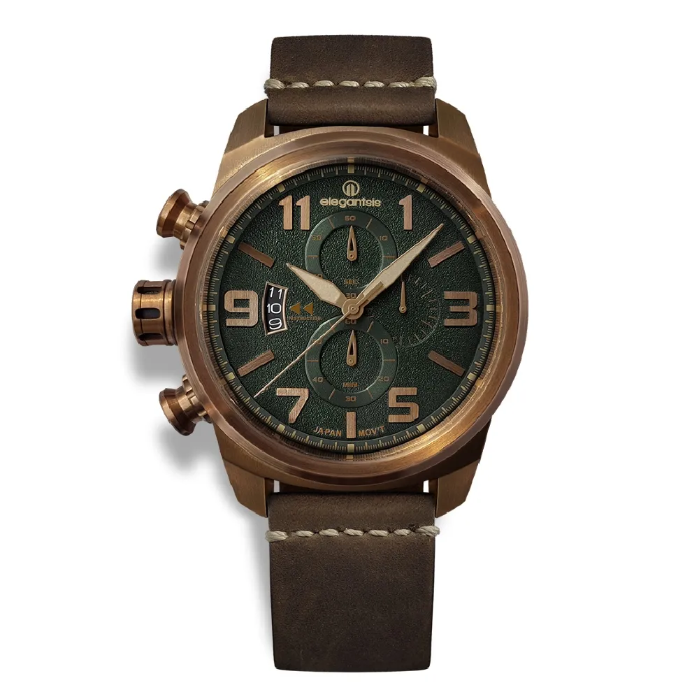 【elegantsis 愛樂時】軍事系列 復古軍事風JT48-MQS腕錶 復刻藍 45.5mm(ELJT48MQS-OB01LC)