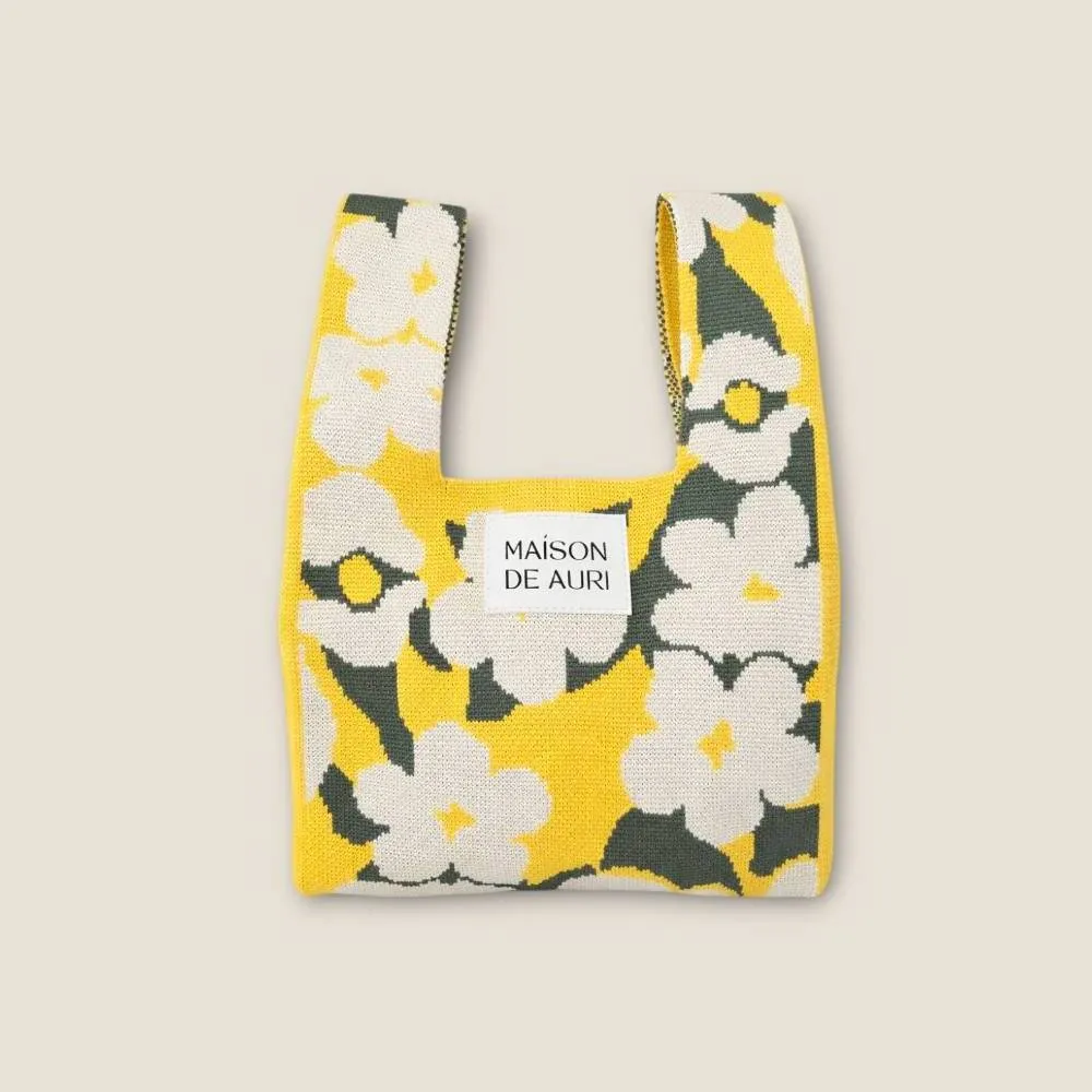 【MAISON DE AURI】雙11 HARU Mini Bags｜Yellow 陽光 春天包 / Mini 小提包 / 厚針織