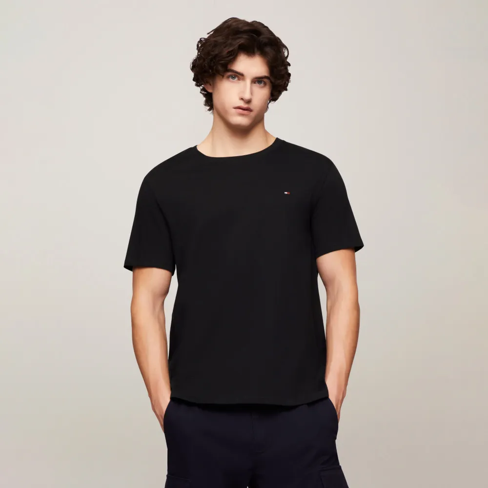 【TOMMY HILFIGER】官方旗艦館 彈力標準版型 Polo 衫_黑色