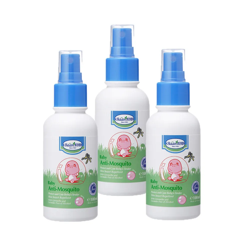 【Baan 貝恩】嬰兒防蚊噴液三入組(100ml/入)