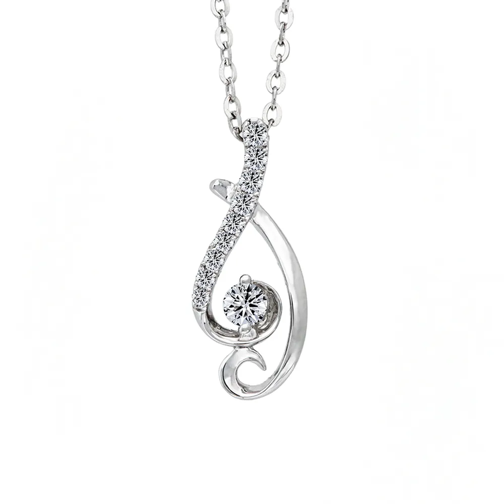 【JR.L JEWELRY】18K金 交匯鑽石墜飾(天然鑽石 18K金墜飾)附純銀項鍊