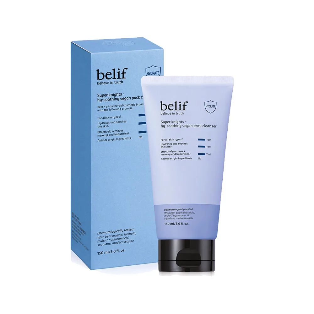 【belif】官方直營 超能騎士玻尿酸淨透清潔面膜150ml