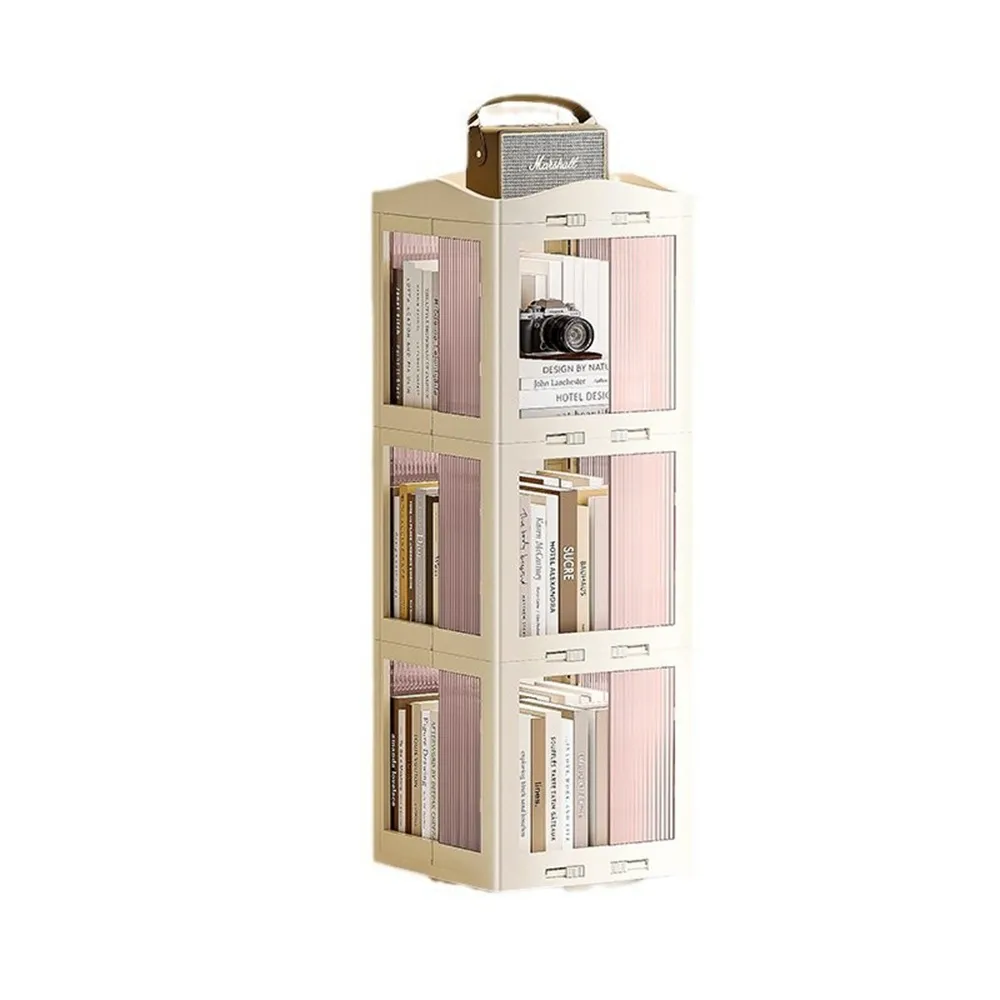 【Quality 聚家】書架 旋轉書架 書櫃 收納櫃 置物架 防塵櫃(36*36*174CM/多層置物/旋轉設計/透明可視)