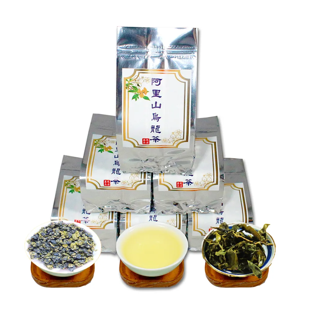 【龍源茶品】阿里山香氣鮮靈烏龍茶葉150gx6包(共1.5斤;附提袋;無焙火;生青茶;無發酵)