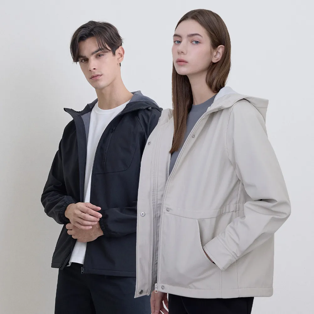 【GIORDANO 佐丹奴】男女裝防風防潑水軟殼連帽外套(多色任選)
