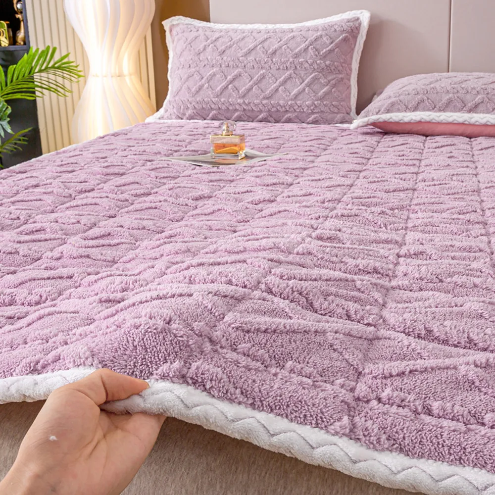 【Sleep Club】莫蘭迪色系 塔芙絨床墊枕套組-雙人/加大任選(塔芙絨 法蘭絨 保暖墊 床墊  床包 暖墊)