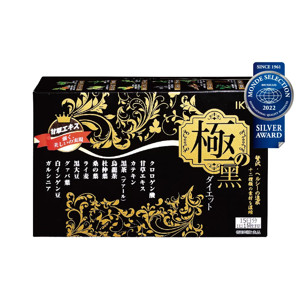 【IKOR】極黑逆 綠咖啡豆錠狀食品x1盒(15袋/盒 日本機能雙認證成分 光甘草定 綠原酸 好比例 急速燃燒)