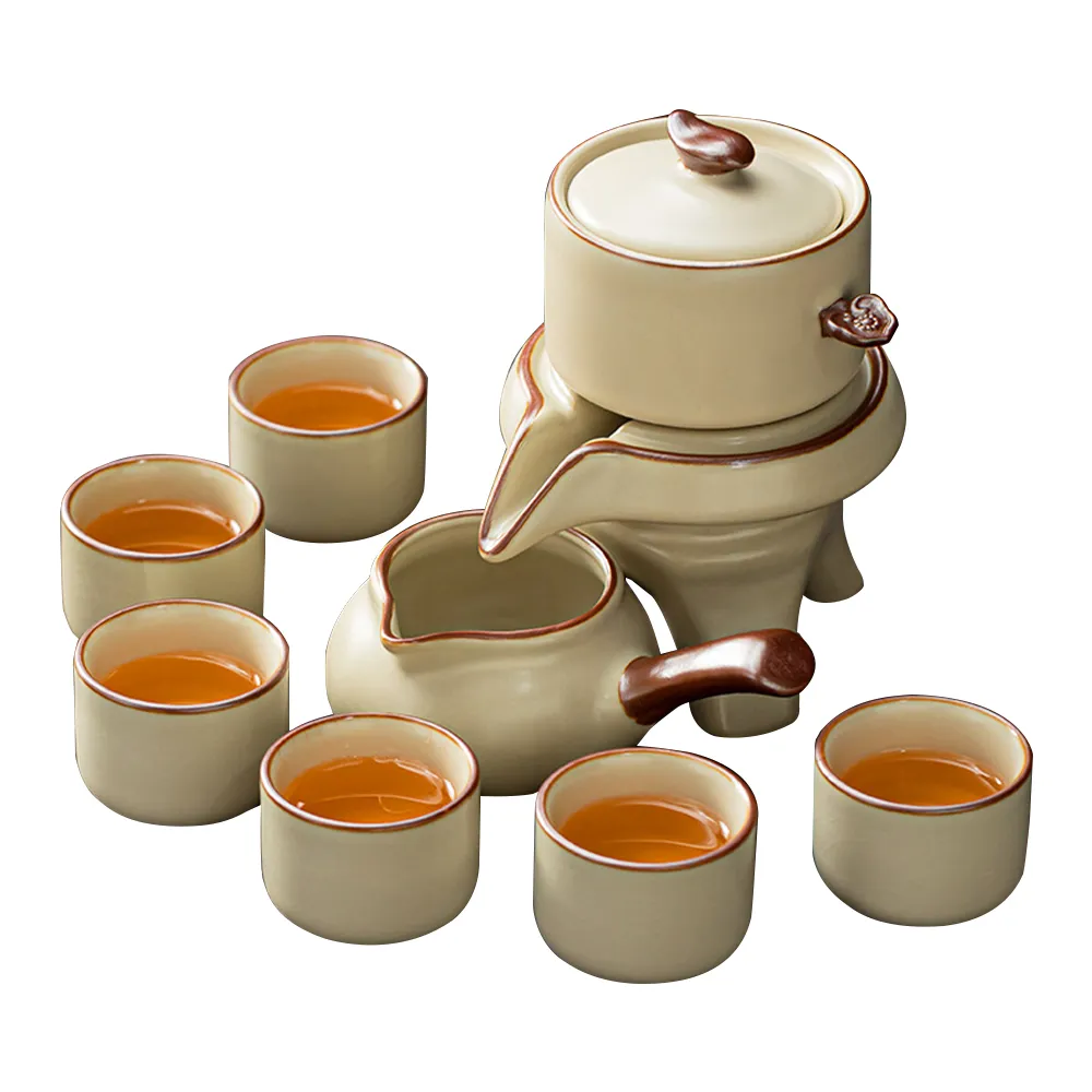 功夫茶具套裝 家用高檔輕奢陶瓷茶器(泡茶工具 茶杯 懶人泡茶神器 送禮首選)