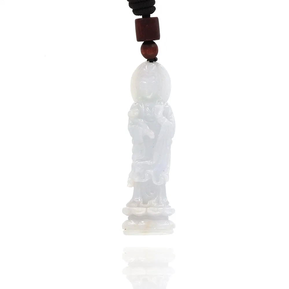 【喜緣玉品】觀音 天然翡翠A貨 福慧雙至 如意觀音 玉墜-僅此一品(開運風水)(直)
