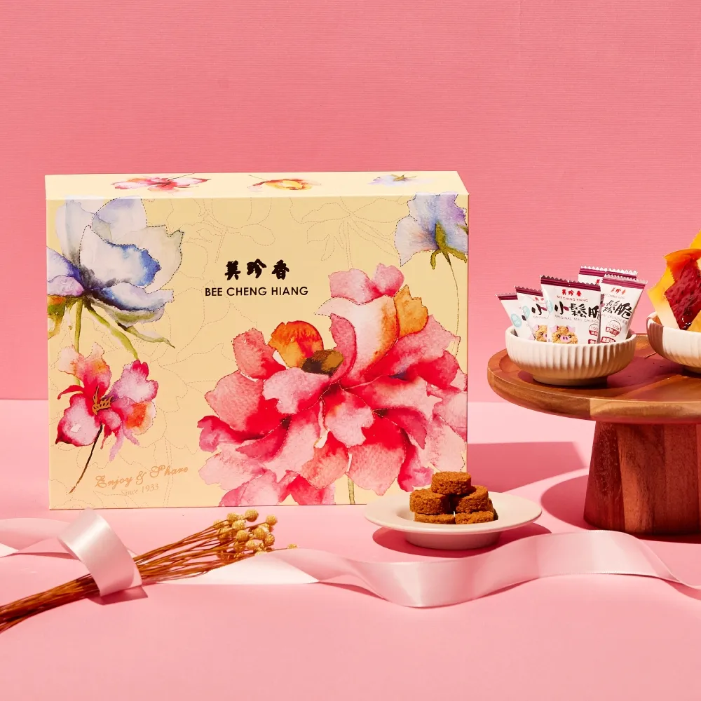 【BEE CHENG HIANG 美珍香】花蘊禮盒(休閒豬肉乾98g+小鬆脆38g)年節禮盒/送禮/新年/伴手禮/送禮推薦