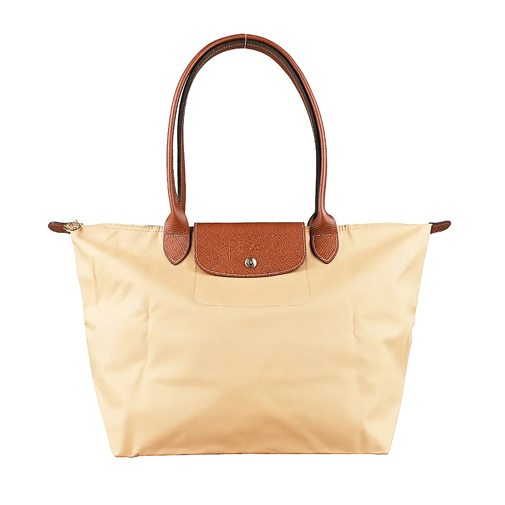 【LONGCHAMP】Le Pliage Original尼龍拉鍊折疊手提式/肩背包(麋鹿x駝/L)