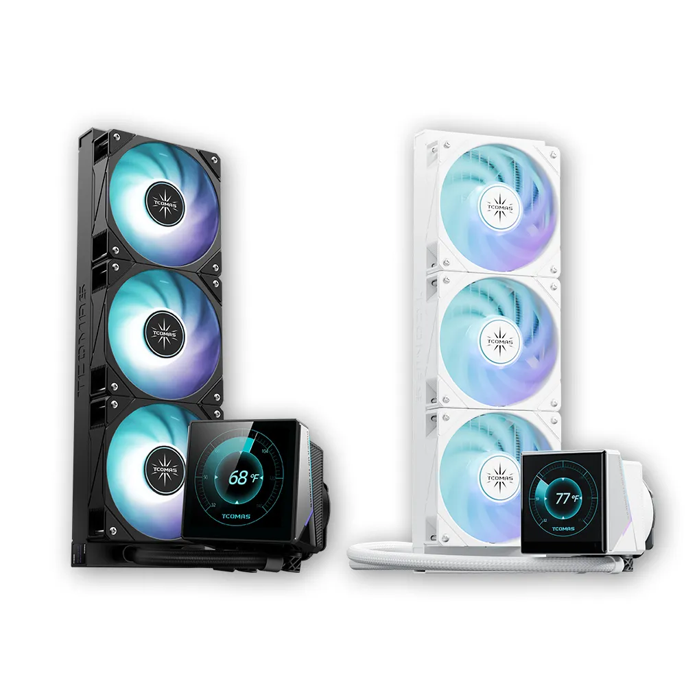 【TCOMAS】鈦鉭 ANGL 360 ARGB CPU一體式水冷散熱器 黑色/白色 (自訂動態顯示/高效能水泵/加厚冷排)