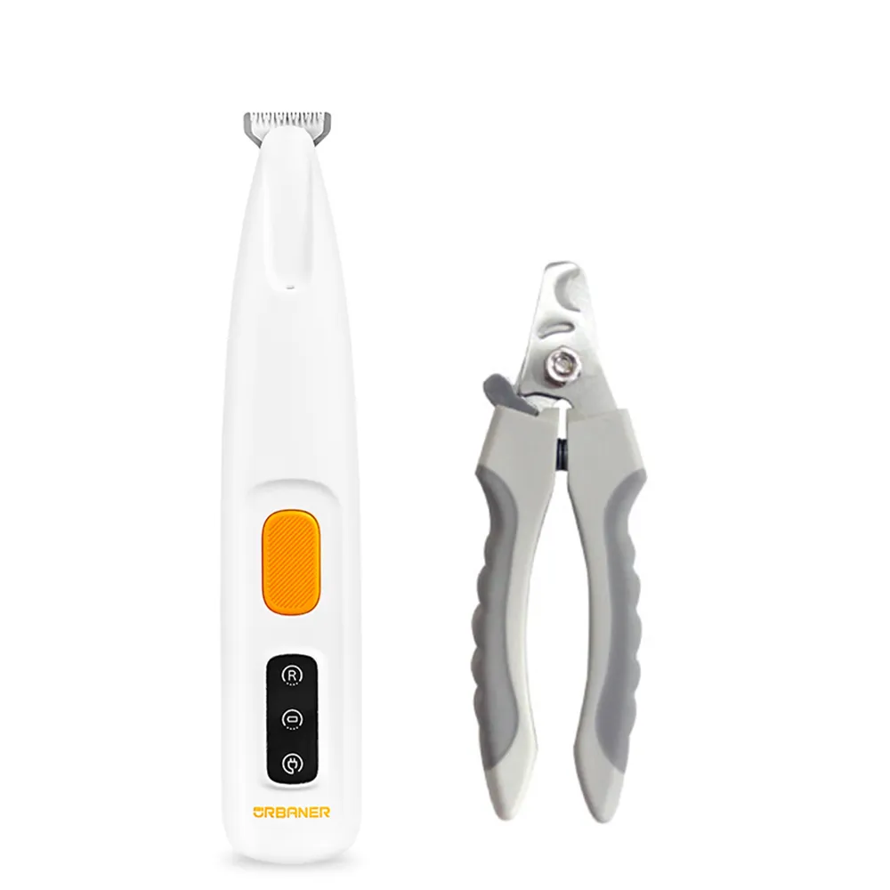 【URBANER 奧本】迷你款寵物腳底毛電剪+寵物安全指甲剪MB-021+CT-21(寵物電剪/電剪/指甲剪/寵物指甲剪)