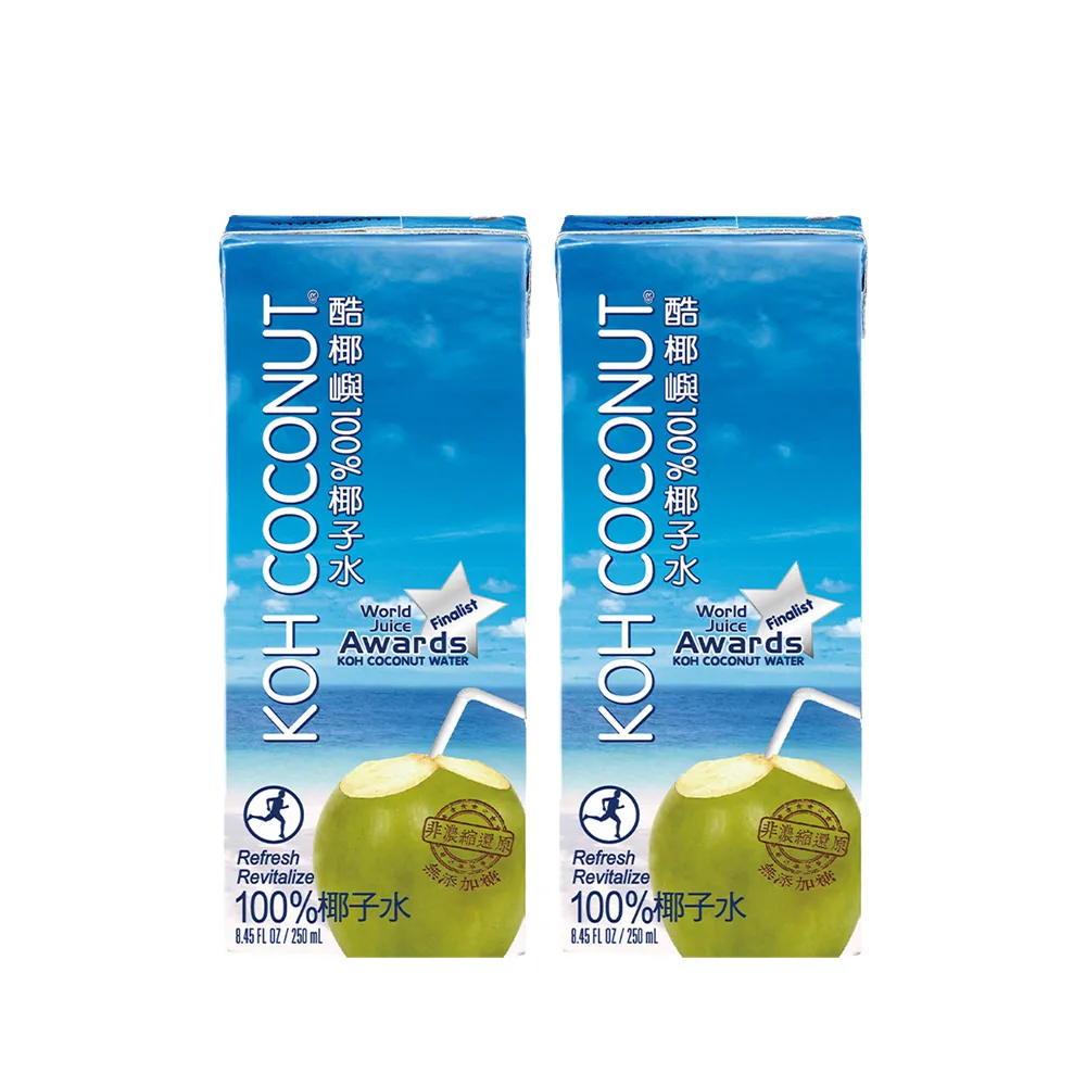 【KOH COCONUT 酷椰嶼】100%椰子水 250mlx1箱(共24入)