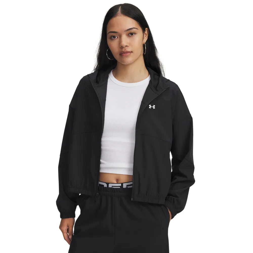 【UNDER ARMOUR】UA 女 Rival Woven 連帽外套_6004849-005(黑色)