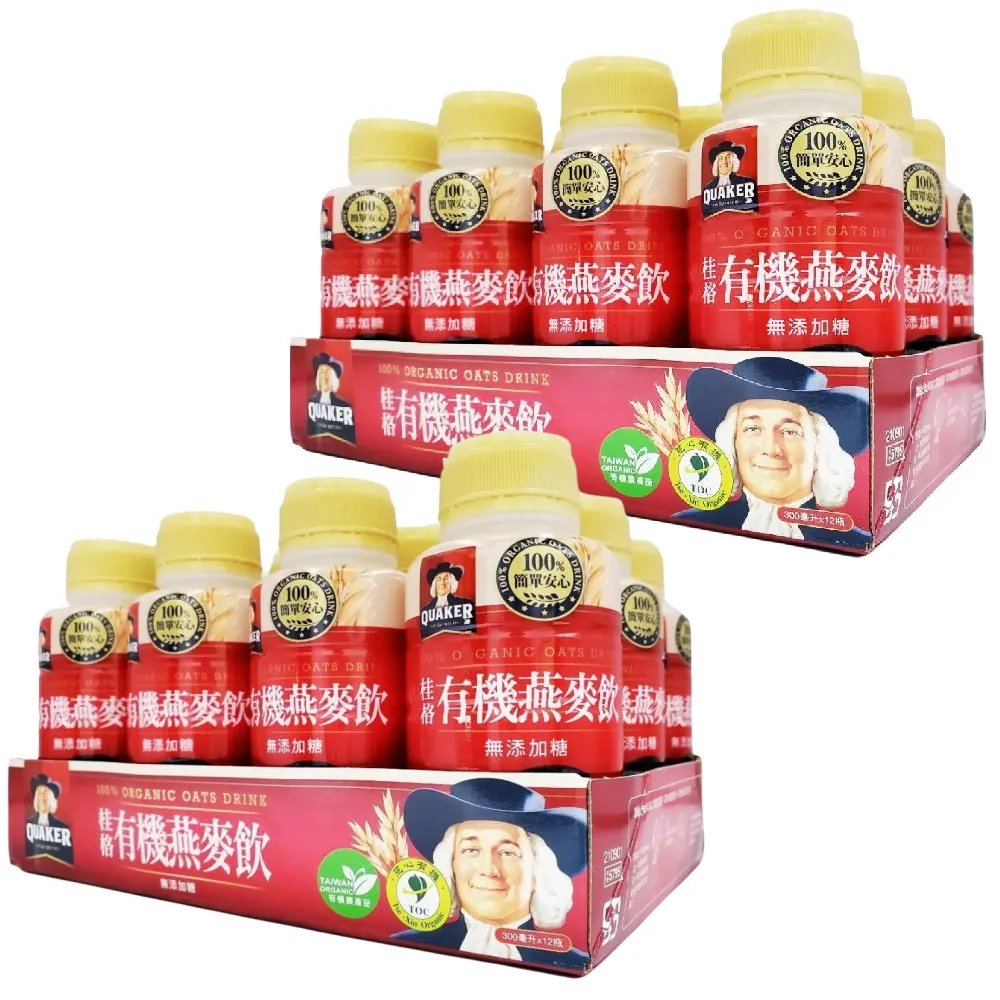 【美式賣場】桂格 有機燕麥飲300mlx2箱(共24入)