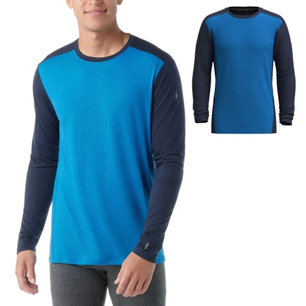 【SmartWool】男 All-season 美麗諾羊毛內著長袖.衛生衣.內搭衣.貼身內衣(SW016953-K89 淺紺藍/海軍藍)
