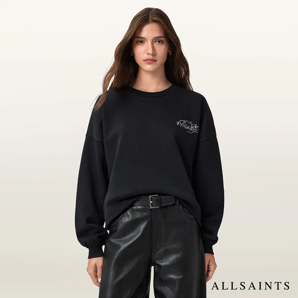 【ALLSAINTS】REEL 寬鬆塗鴉長袖衛衣 W020JD(寬鬆版型)