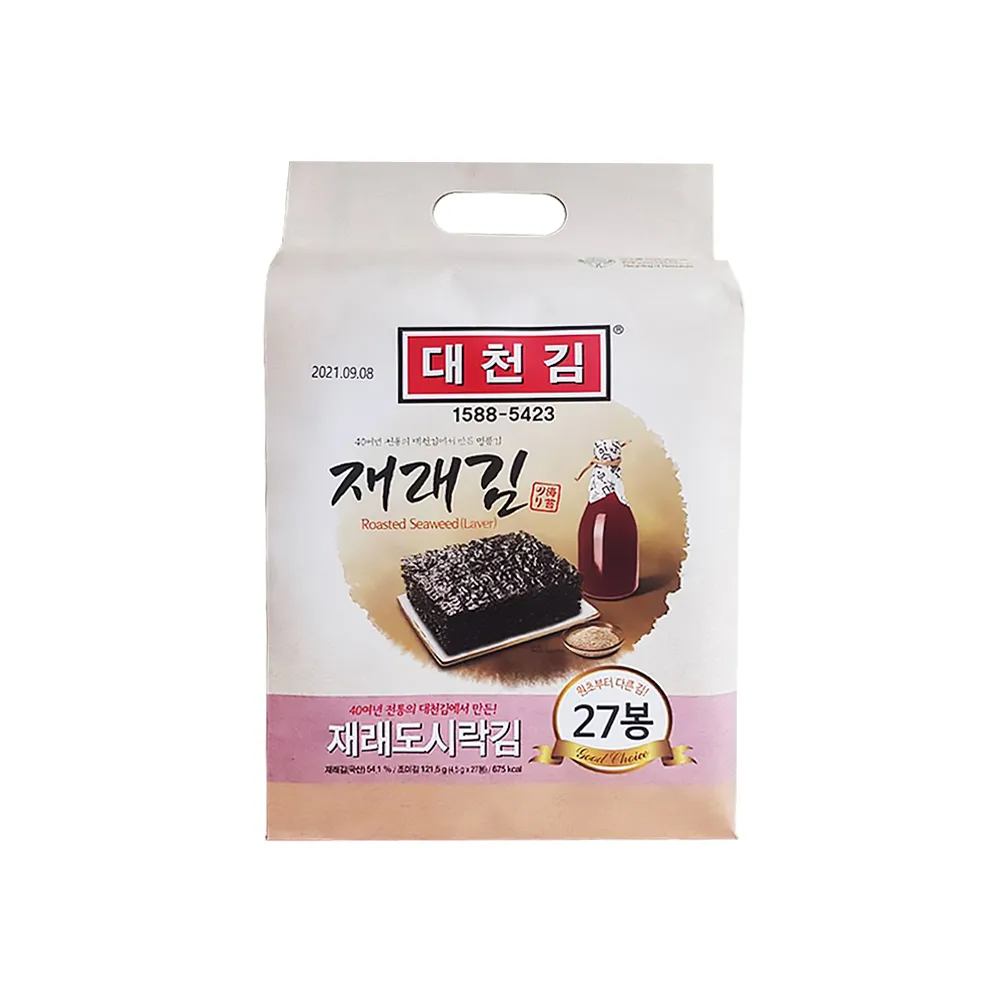 【韓味不二】韓國大川傳統海苔4.5G*27入x2袋(送禮推薦)
