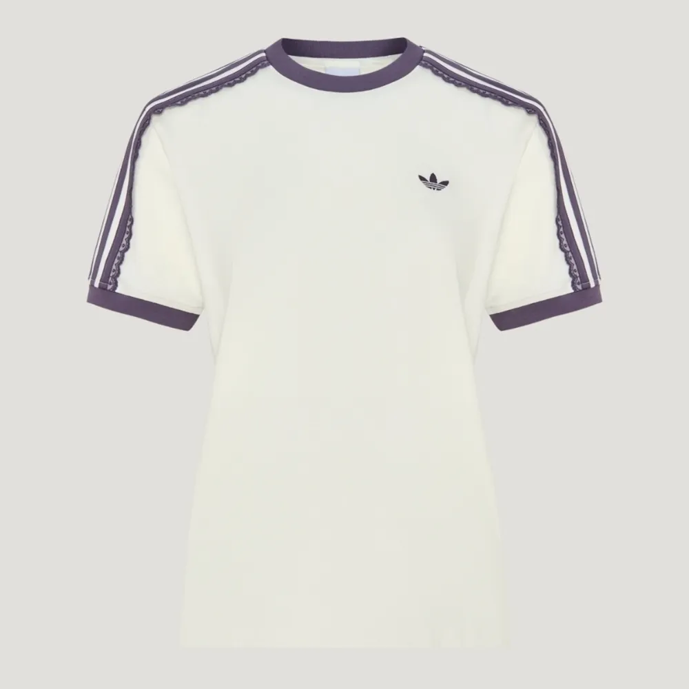 【adidas 愛迪達】Cali Tee W 女 T恤 運動上衣 休閒短袖 蕾絲 經典 米白(LF2332)