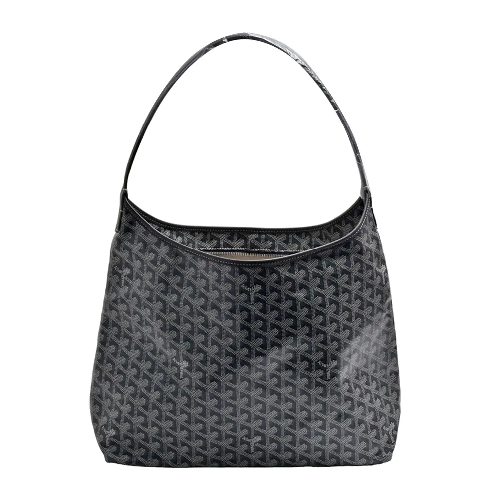 【GOYARD 高雅德】經典HOBO BAG系列印花防水帆布單肩背購物包(灰色)『entrupy安心購』