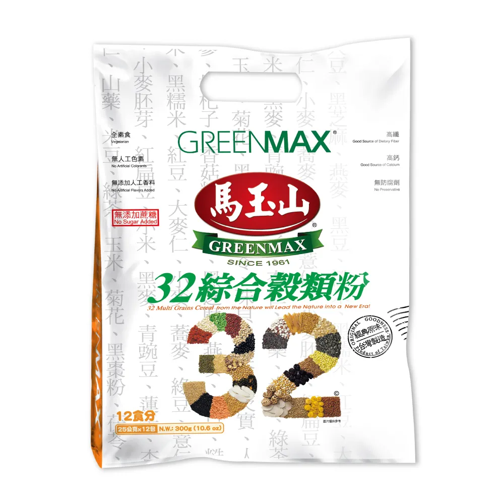 【馬玉山】32綜合穀類粉25gx12入/袋(箱購12袋)