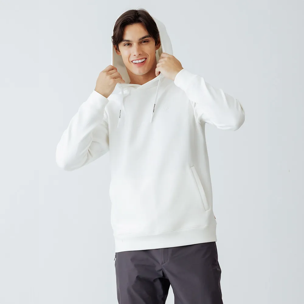 【Hilltop 山頂鳥】ZISOFIT POLYGIENE抗菌吸濕快乾保暖彈性連帽上衣 男款 雪白｜PH51XMM9ECB0