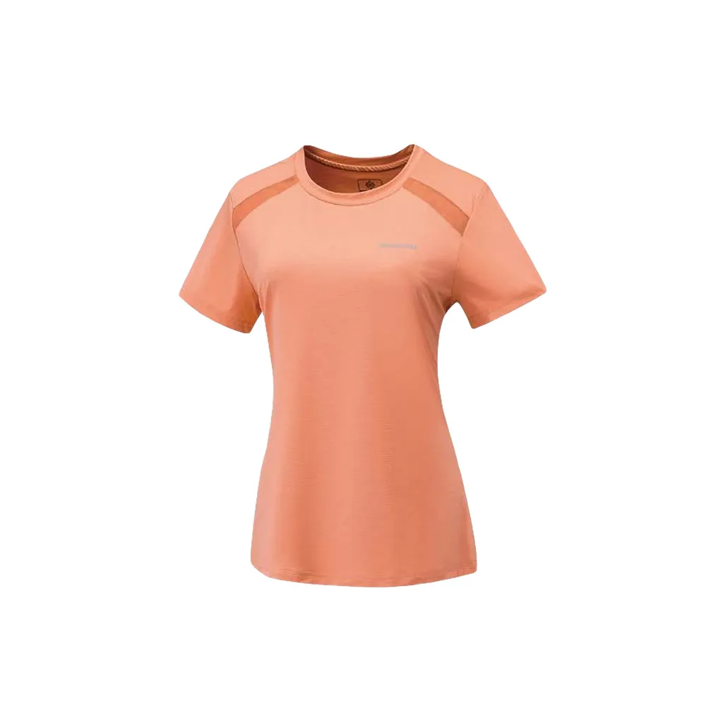 【Mountneer 山林】女膠原蛋白圓領排汗衣/短袖上衣-粉橘-41P40-50(t恤/女裝/上衣/休閒上衣)