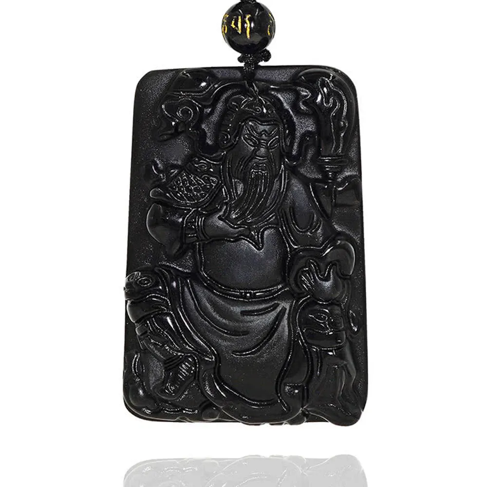 【喜緣玉品】春秋武勝 關公 黑曜石玉珮(文關公)(開運風水)