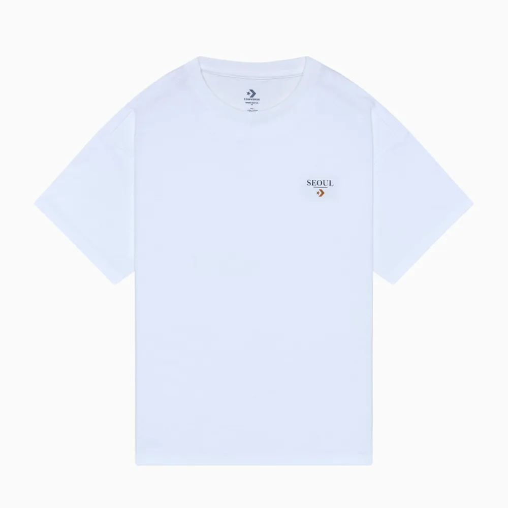 【CONVERSE】短袖上衣 男 女 中性 首爾城市圖案 COTTON JERSEY CITY TEE WHITE 白 MCH647-001